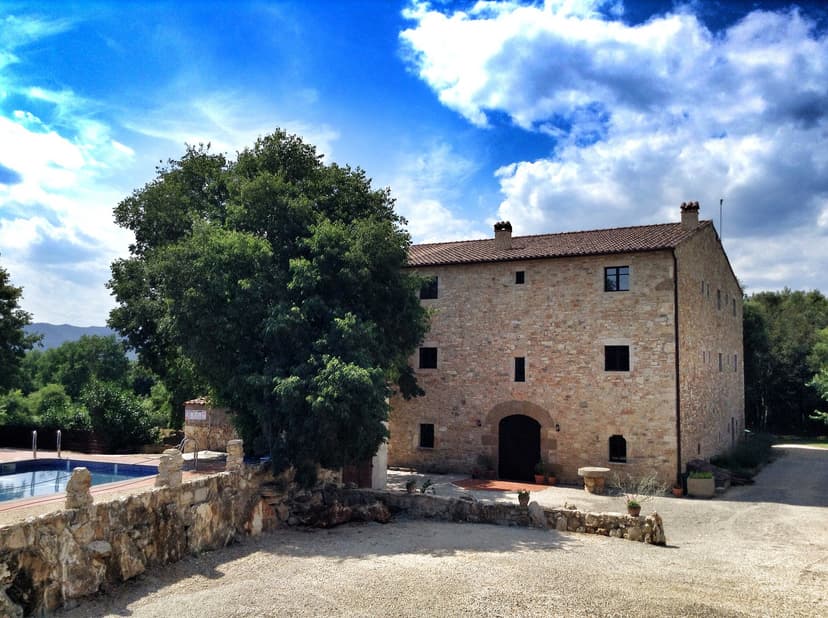 The stone masia at Hotel Mas Pelegrí