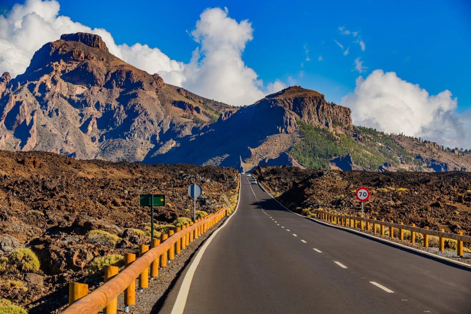 Beautiful view road number 38 on the Teide volcano. Tenerife. Canary Islands..Spain