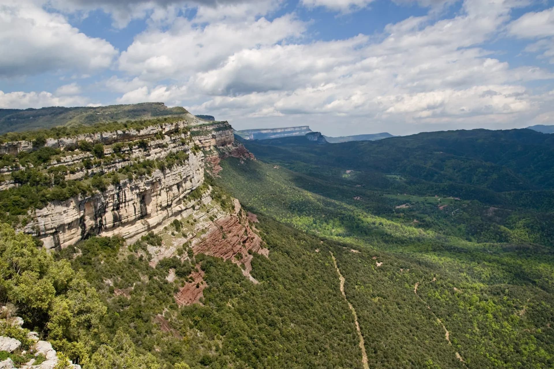 Calcareous cliffs in Tavertet, Catalonia, Spain