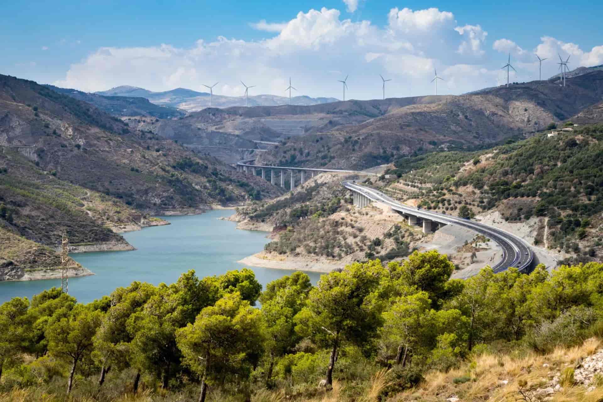 A-44 autoroute through Sierra Nevada mountains