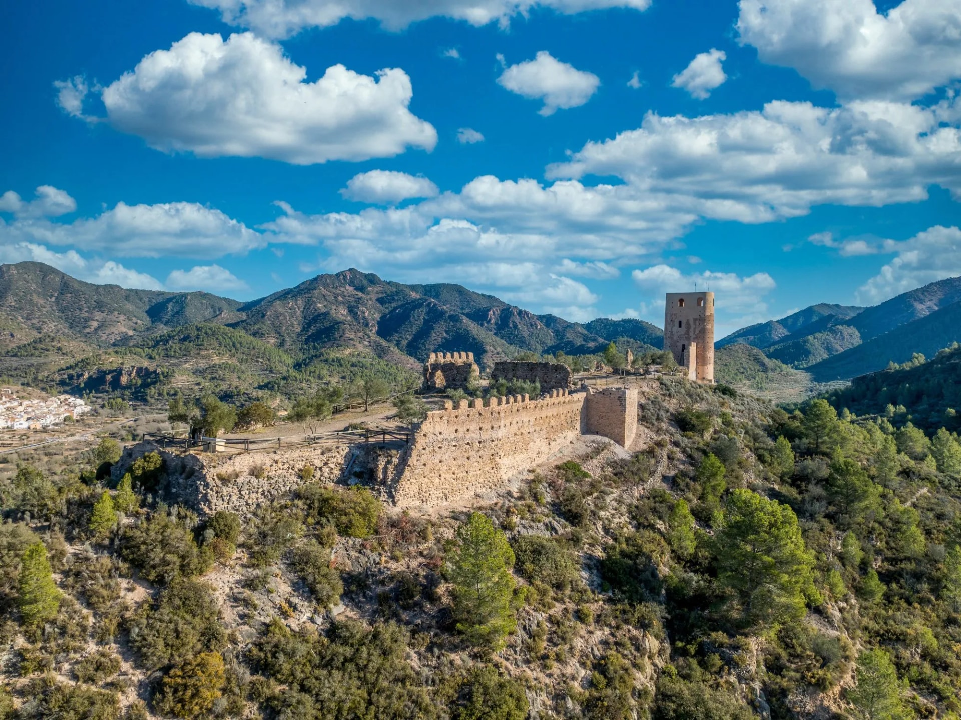 Aerial view of Almonecir Castle