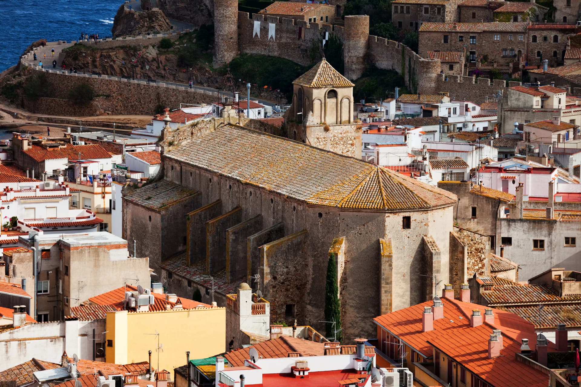 Parish Church of Saint Vicent in Tossa de Mar town in Catalonia, Spain