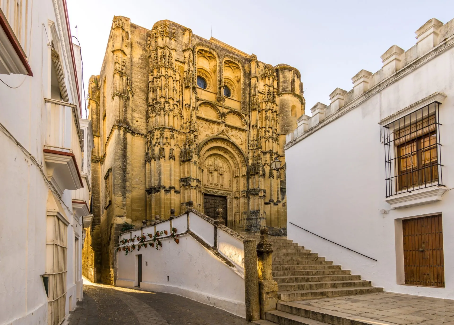 Santa Maria-kyrkan i Arcos de la Frontera, Spanien