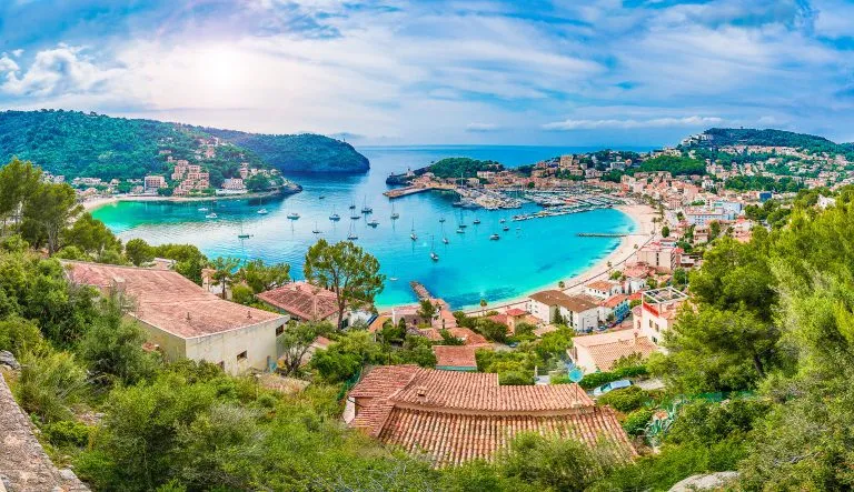 Panoramaudsigt over Porte de Soller, Palma Mallorca, Spanien