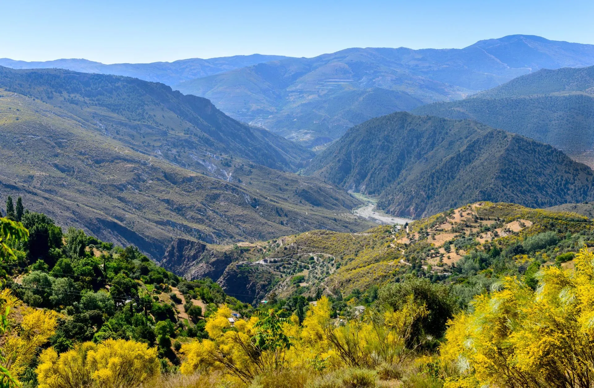 Vista sulle montagne Alpujarras, Granada, Andalusia, Spagna